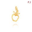 14K Yellow Gold Diamond-Cut Open Apple Charm