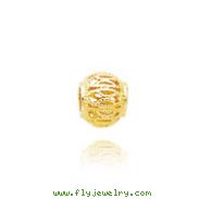 14K Yellow Gold Diamond-Cut Open Ball Chain Slide