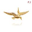 14K Yellow Gold Diamond-Cut Seagull Charm