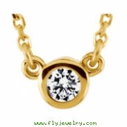 14K Yellow Gold Diamond Solitaire Necklace