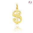 14K Yellow Gold Dollar Sign Charm