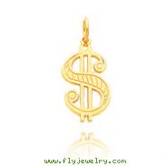 14K Yellow Gold Dollar Sign Charm