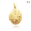 14K Yellow Gold Domed Oval Locket