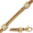 14K Yellow Gold Double Chain & Diamond Beads Bracelet