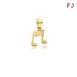 14K Yellow Gold Double Notes Charm