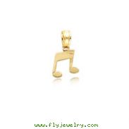 14K Yellow Gold Double Notes Charm