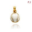 14K Yellow Gold Enameled Baseball Charm