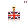 14K Yellow Gold Enameled United Kingdom Flag Pendant