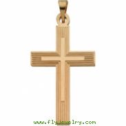 14K Yellow Gold Extra Heavy Cross Pendant