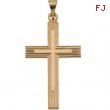 14K Yellow Gold Extra Heavy Cross Pendant