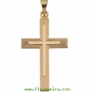 14K Yellow Gold Extra Heavy Cross Pendant