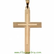 14K Yellow Gold Extra Heavy Cross Pendant