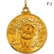 14K Yellow Gold Face Of Jesus (ecce Homo) Pendant