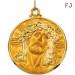 14K Yellow Gold Face Of Jesus (ecce Homo) Pendant