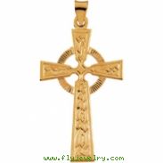 14K Yellow Gold Fancy Celtic Cross Pendant