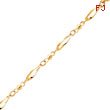 14K Yellow Gold Fancy Link & Mirrored Ball Anklet