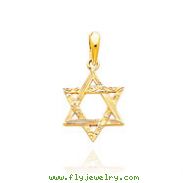 14K Yellow Gold Fancy Star of David Pendant