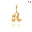 14K Yellow Gold Filigree Initial 