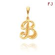 14K Yellow Gold Filigree Initial 