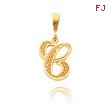 14K Yellow Gold Filigree Initial 