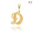 14K Yellow Gold Filigree Initial 