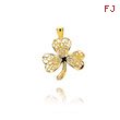 14K Yellow Gold Filigree Shamrock Pendant