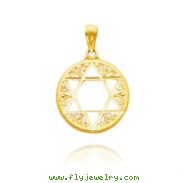 14K Yellow Gold Filigree Star of David Medal