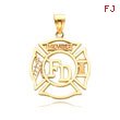 14K Yellow Gold Fire Department Member Charm