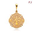 14K Yellow Gold Fire Rescue Medal Charm