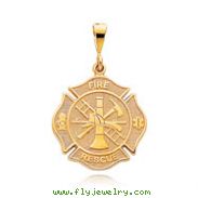 14K Yellow Gold Fire Rescue Medal Charm