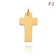 14K Yellow Gold Flat Polished Wide Cross Charm