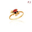 14K Yellow Gold Flying Ladybug Children's Ring