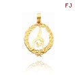 14K Yellow Gold Framed Gymnast Pendant