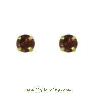 14K Yellow Gold Garnet Studs