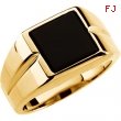 14K Yellow Gold Gents Genuine Onyx Ring