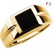 14K Yellow Gold Gents Genuine Onyx Ring