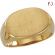 14K Yellow Gold Gents Signet Ring With Brush Finished Top