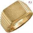 14K Yellow Gold Gents Signet Ring With Brush Finished Top