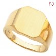 14K Yellow Gold Gents Signet Ring With Brush Finished Top