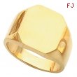 14K Yellow Gold Gents Signet Ring With Brush Finished Top