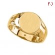 14K Yellow Gold Gents Signet Ring With Brush Finished Top