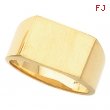 14K Yellow Gold Gents Signet Ring With Brush Finished Top