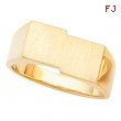 14K Yellow Gold Gents Signet Ring With Brush Finished Top