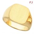 14K Yellow Gold Gents Signet Ring With Brush Finished Top