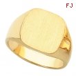 14K Yellow Gold Gents Signet Ring With Brush Finished Top