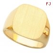 14K Yellow Gold Gents Signet Ring With Brush Finished Top