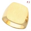 14K Yellow Gold Gents Signet Ring With Brush Finished Top