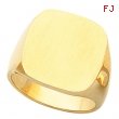 14K Yellow Gold Gents Solid Signet Ring With Brush Finished Top