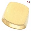 14K Yellow Gold Gents Solid Signet Ring With Brush Finished Top