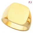 14K Yellow Gold Gents Solid Signet Ring With Brush Finished Top